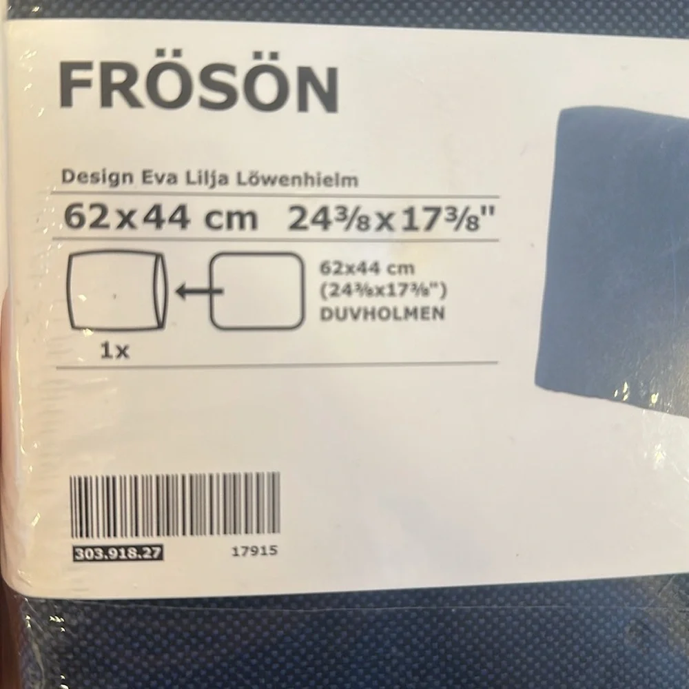 NEW IKEA Froson Cushion Cover 303.918.27 Navy Blue Sz 24 3/8 x 17 3/8